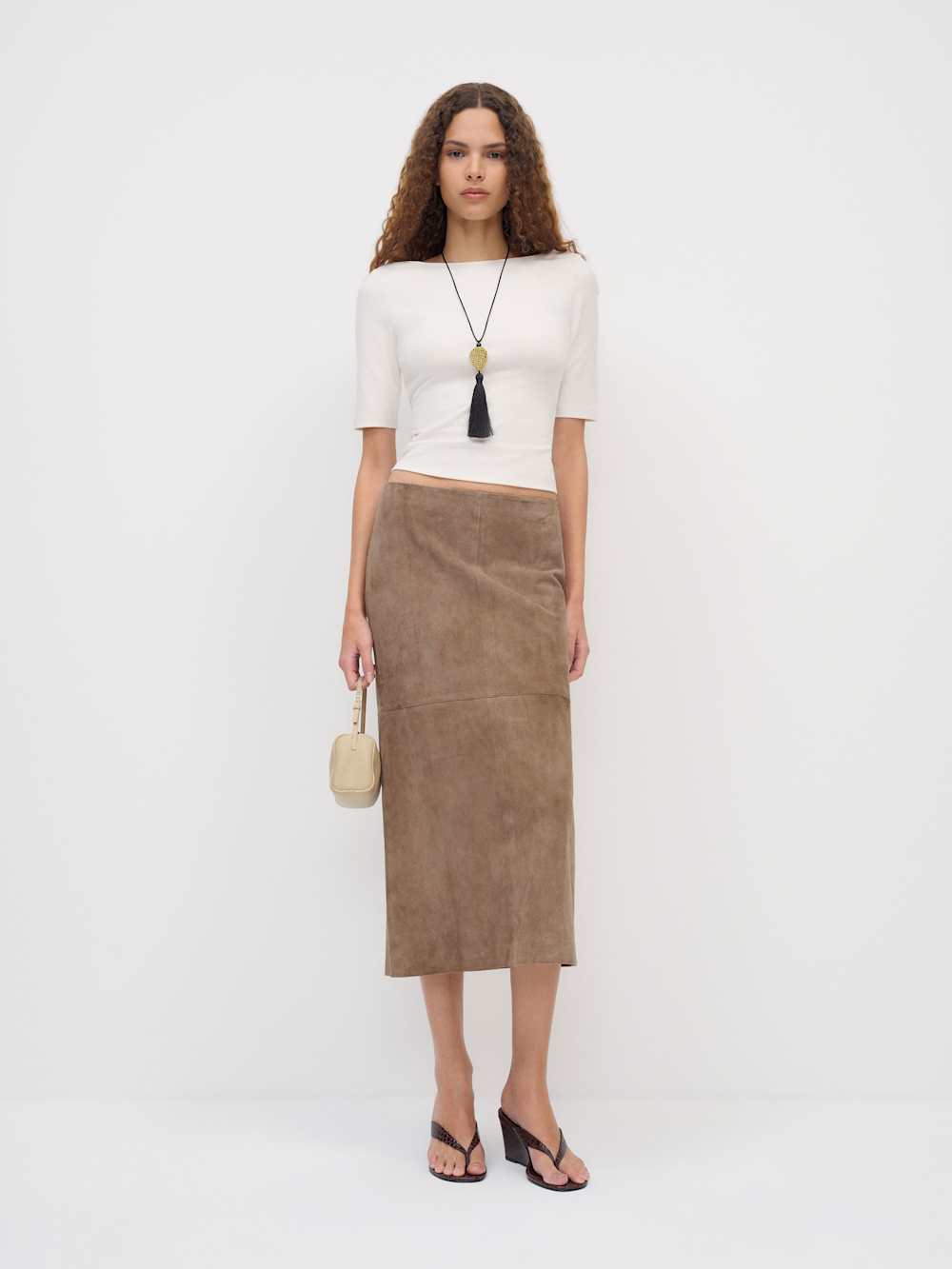 Veda Cole Low Waist Leather Maxi Skirt