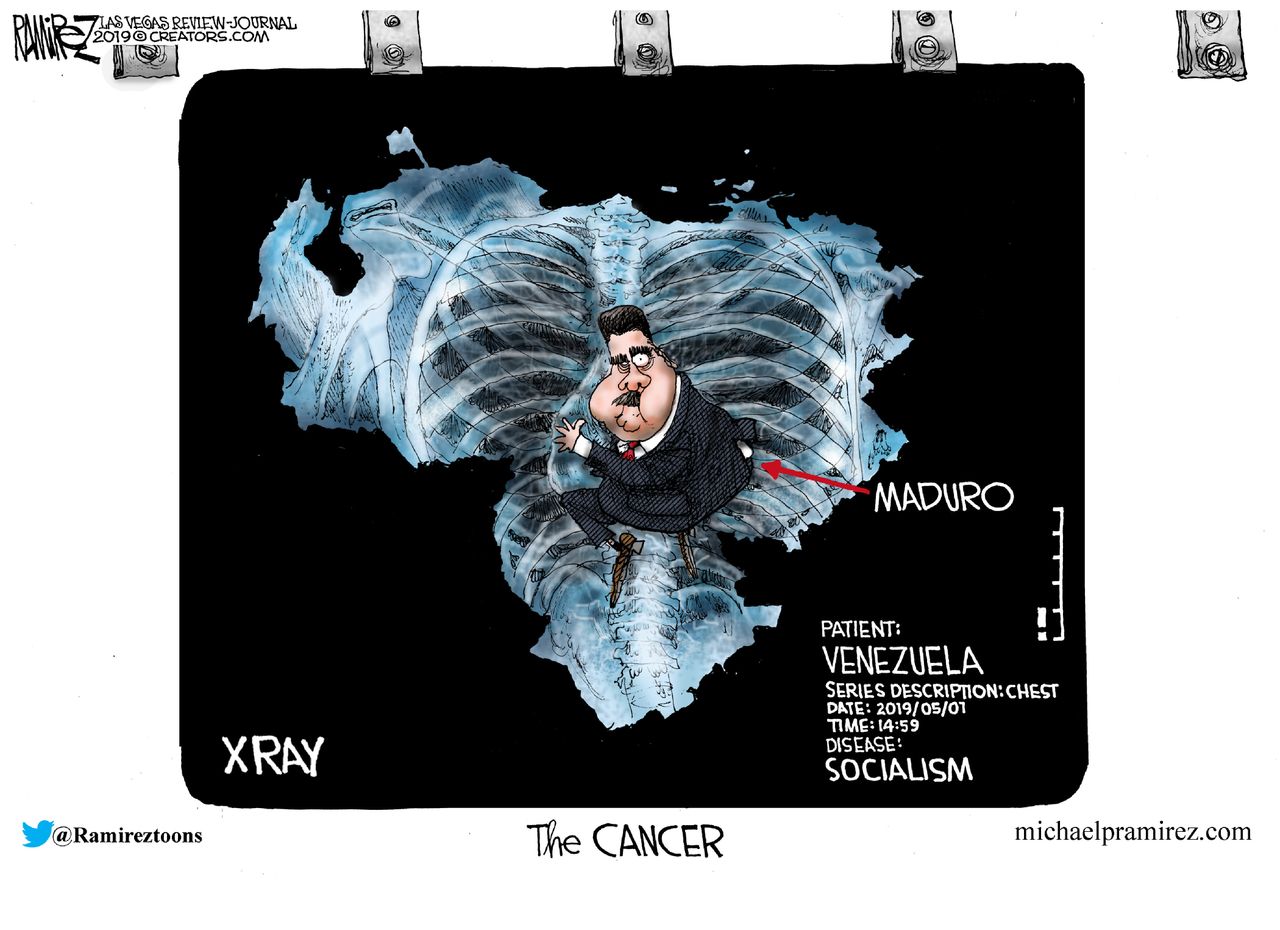 Political Cartoon World Maduro Venezuela cancer