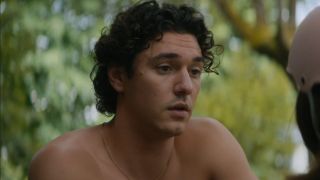 Belmont Cameli as Garrett standing outside without a shirt of in Off Campus. 