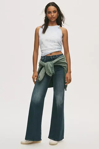 Mother Hustler Roller Skimp High-Rise Wide-Leg Jeans