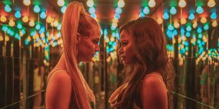Riley Keough and Taylour Paige as Stefani and Zola in the A24 movie