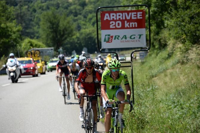 Damino Caruso (Cannondale) leads the break
