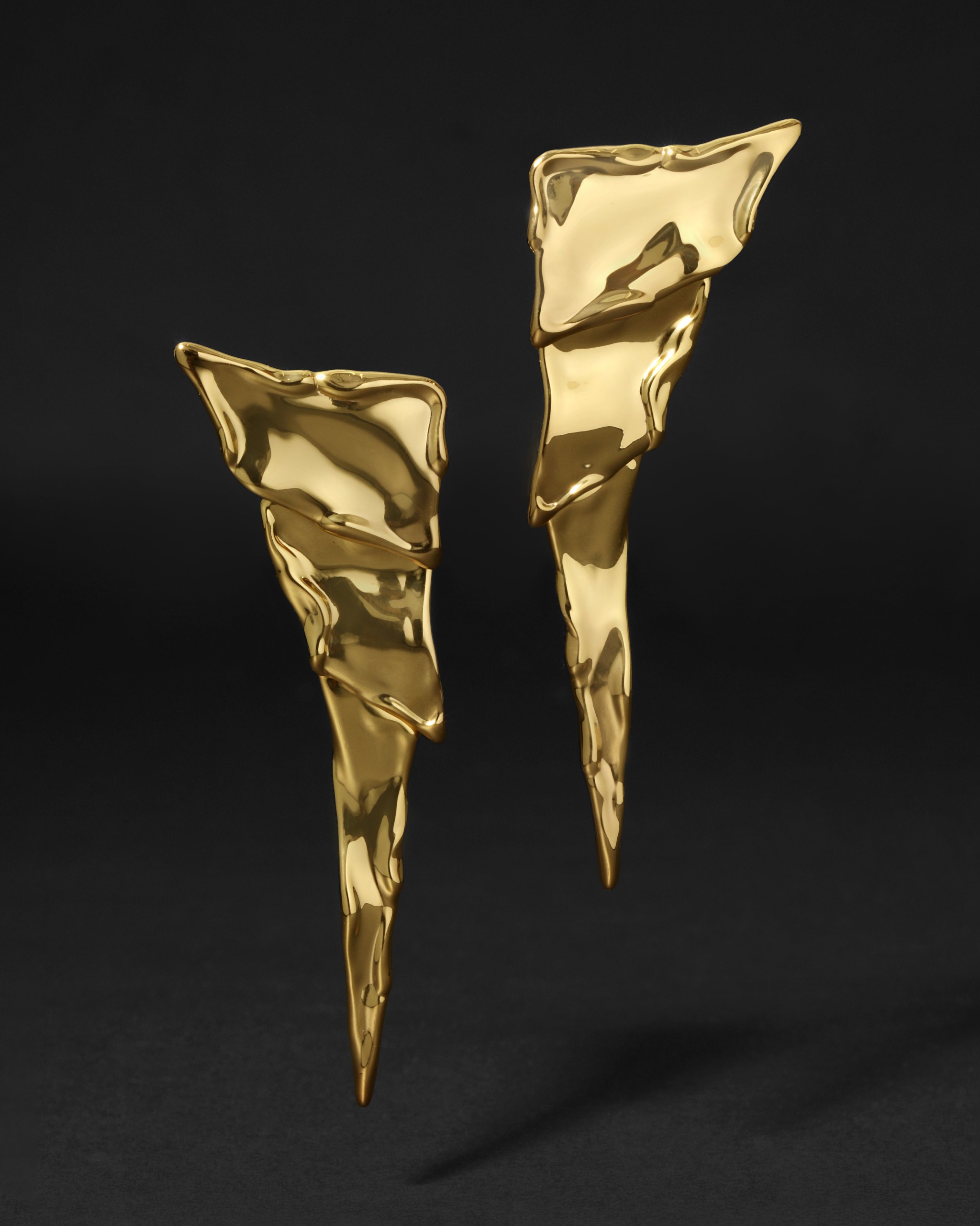 Molten Gold Cascade Post Earring