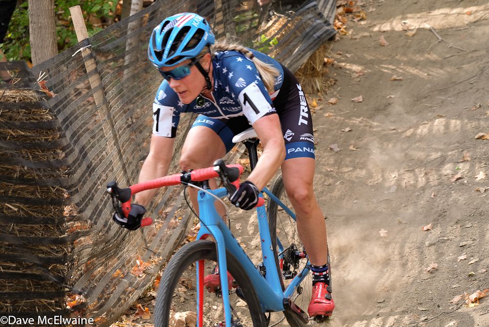 Katie Compton (Trek Panache) on the steepest descent