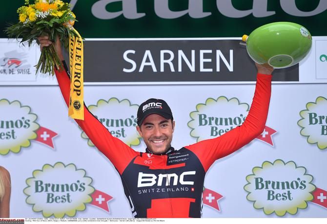 Lawrence Warbasse (BMC Racing Team) takes third place on the stage