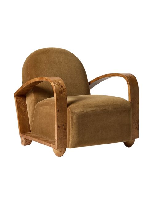 Pierce & Ward Arched Burl Arm Chair