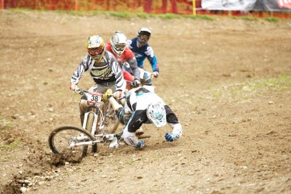 Mickael Deldycke's day came undone, hard, when he crashed.