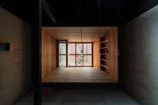 Timber box space inside Japanese house