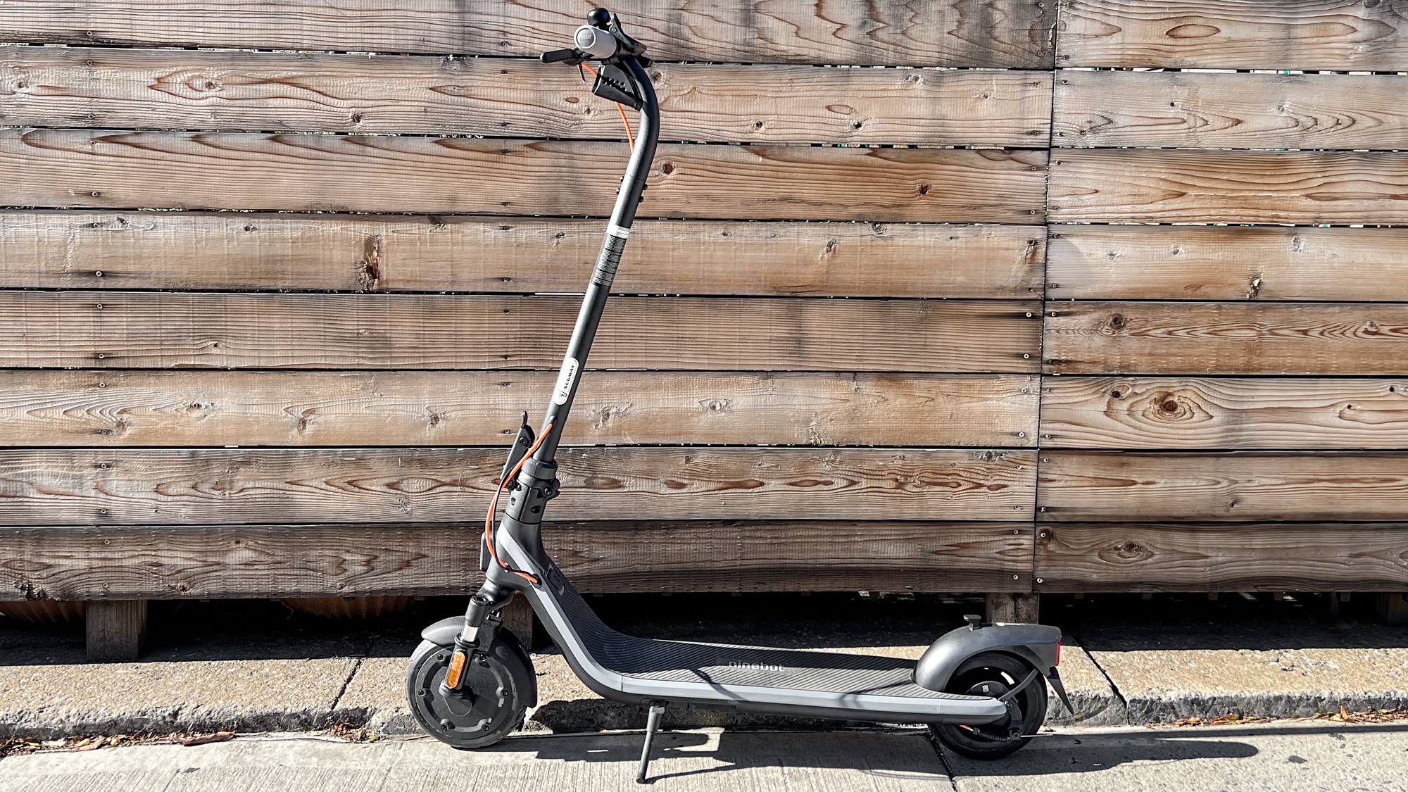 Segway Ninebot E2 Plus II standing in a driveway