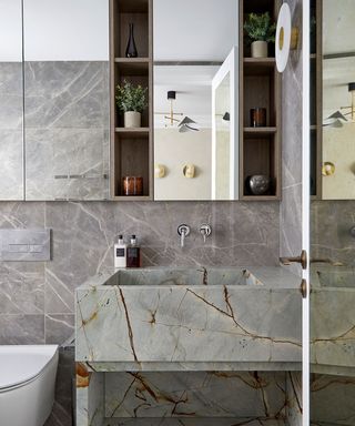 Mayfair apartment bathroom with marble basin