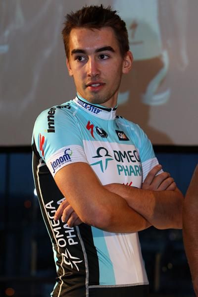 The Omega Pharma-Quick Step Cycling Team jersey was unveiled at the press conference.