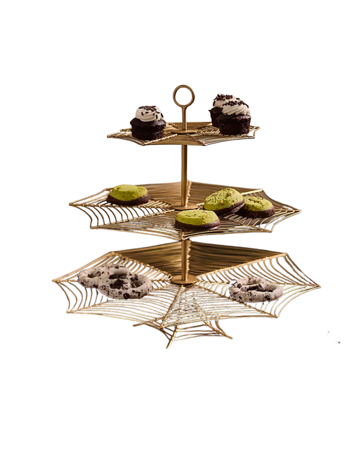 Spiderweb Brass Serving Stand