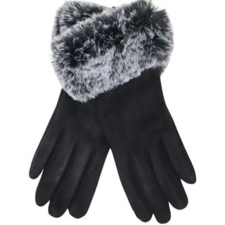 Thistle Gem Large Trim Faux Fur Gloves