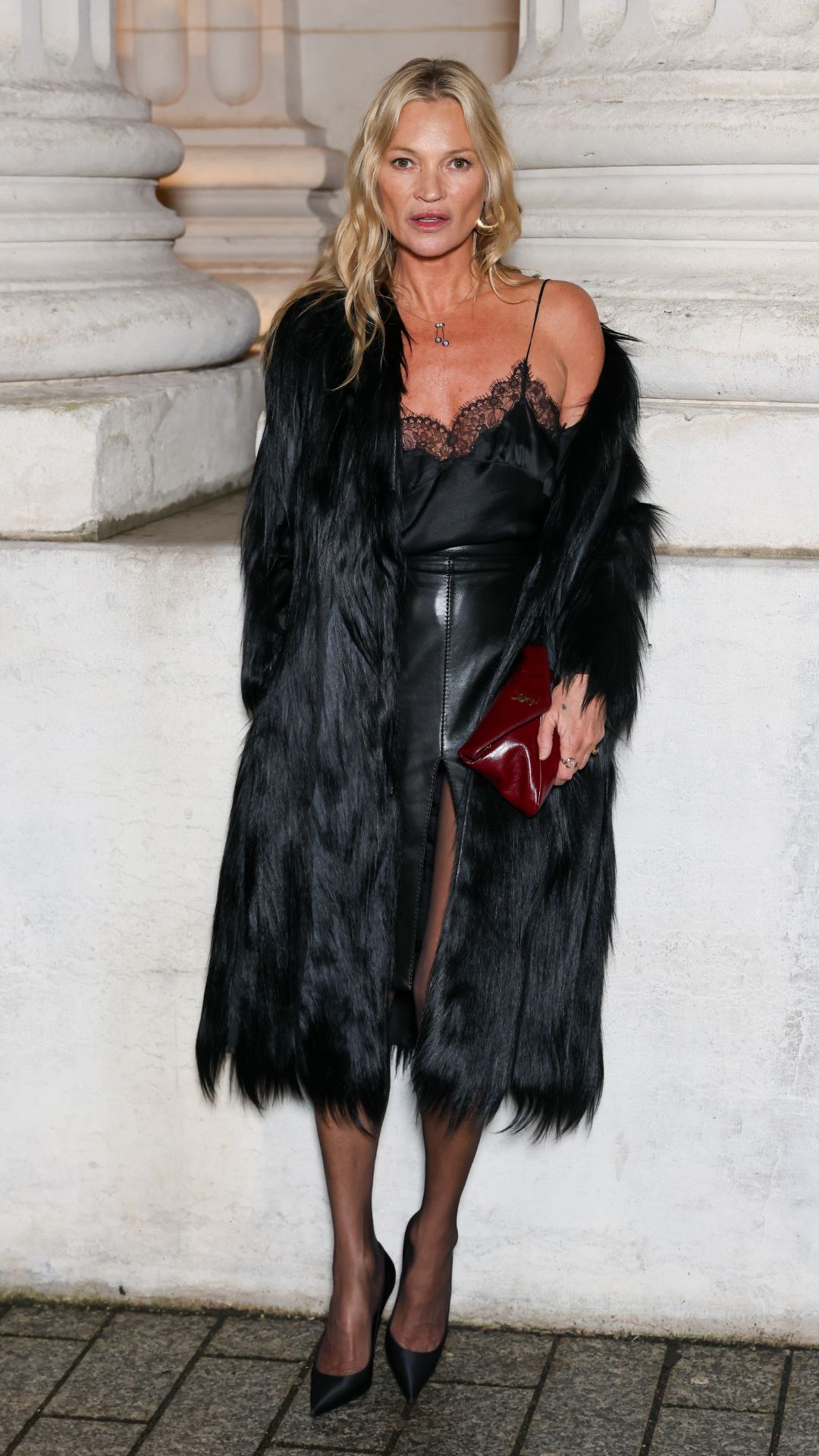 Kate Moss attends the Saint Laurent Menswear Fall/Winter 2026-2027 show as part of Paris Fashion Week on January 27, 2026 in Paris, France