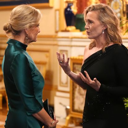 Duchess Sophie wears a Green Satin Dress