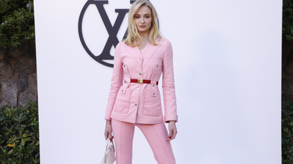 Actress Sophie Turner poses at the photocall of the Louis Vuitton fashion show at Park Guell on May 23, 2024, in Barcelona, Catalonia, Spain