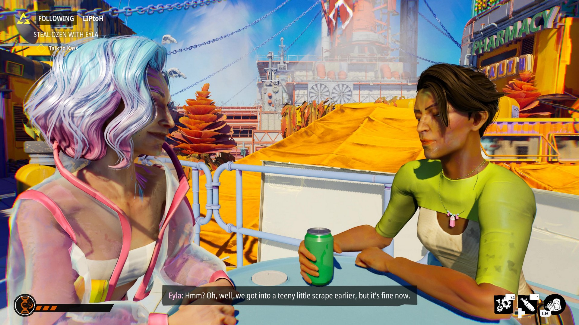 Taling to Eyla and Kass in Tides of Tomorrow in Marketland