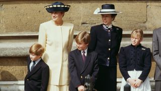 Princess Anne and Zara Phillips with other members of the Royal Family, including Princess Diana