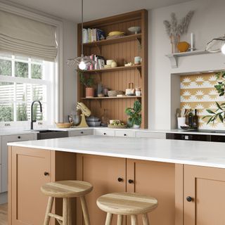 Magnet French Clay orange kitchen with island