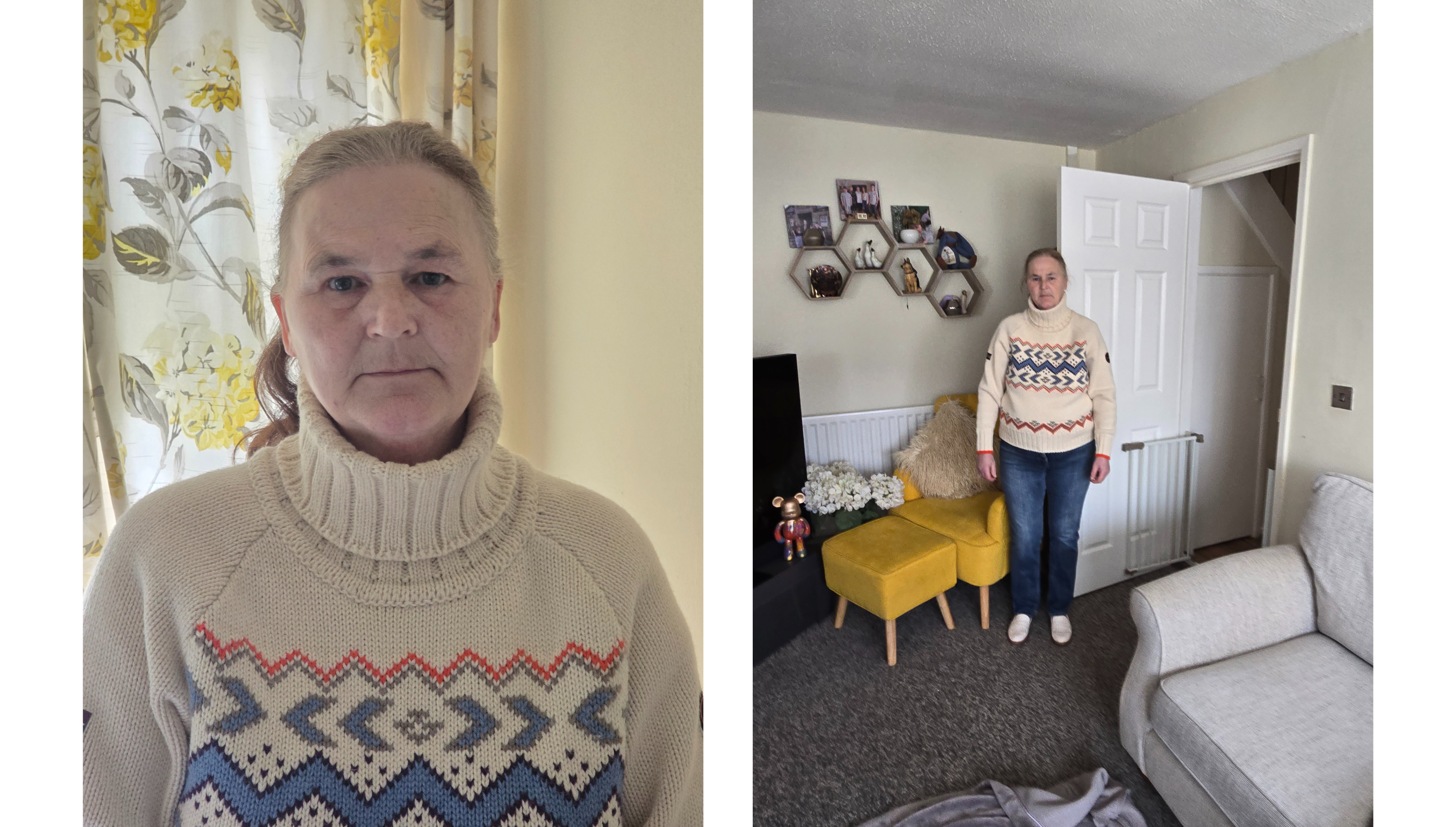 Kinship carer Koreena stands inside her home