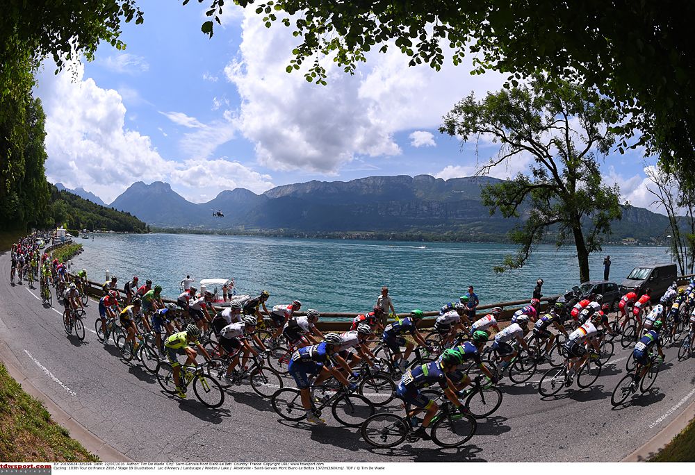 The peloton during stage 19 at the Tour de France