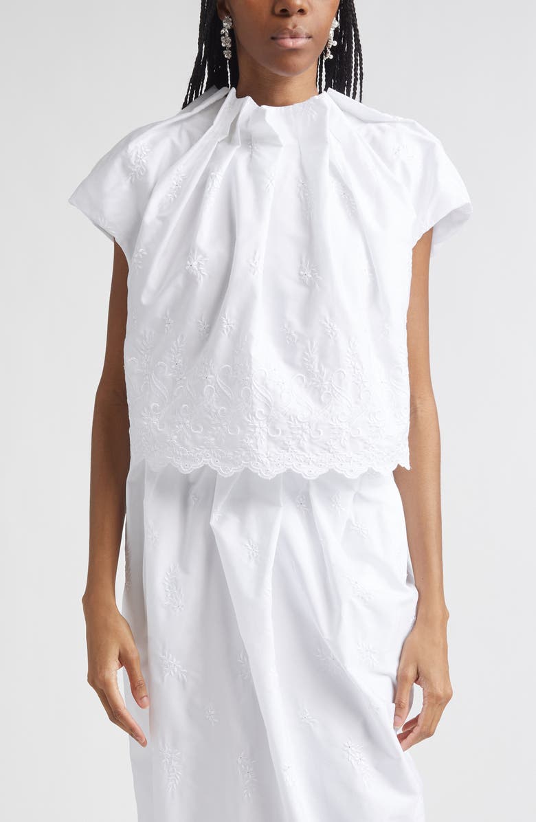 Pleated Cotton Poplin Tulip Top