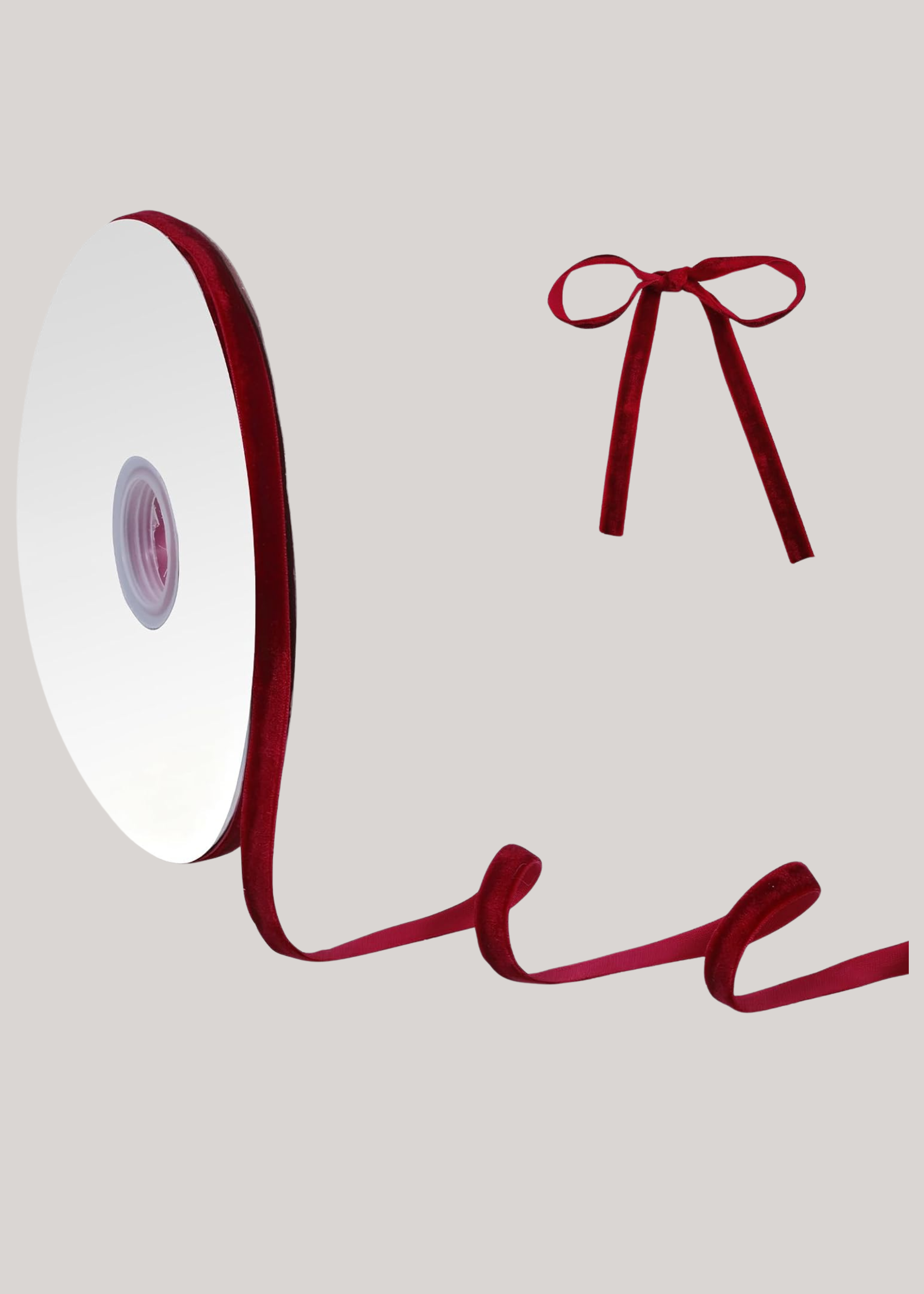 Aphumedc, 25 Yards Christmas Burgundy Velvet Ribbon