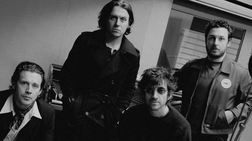 Arctic Monkeys in black and white
