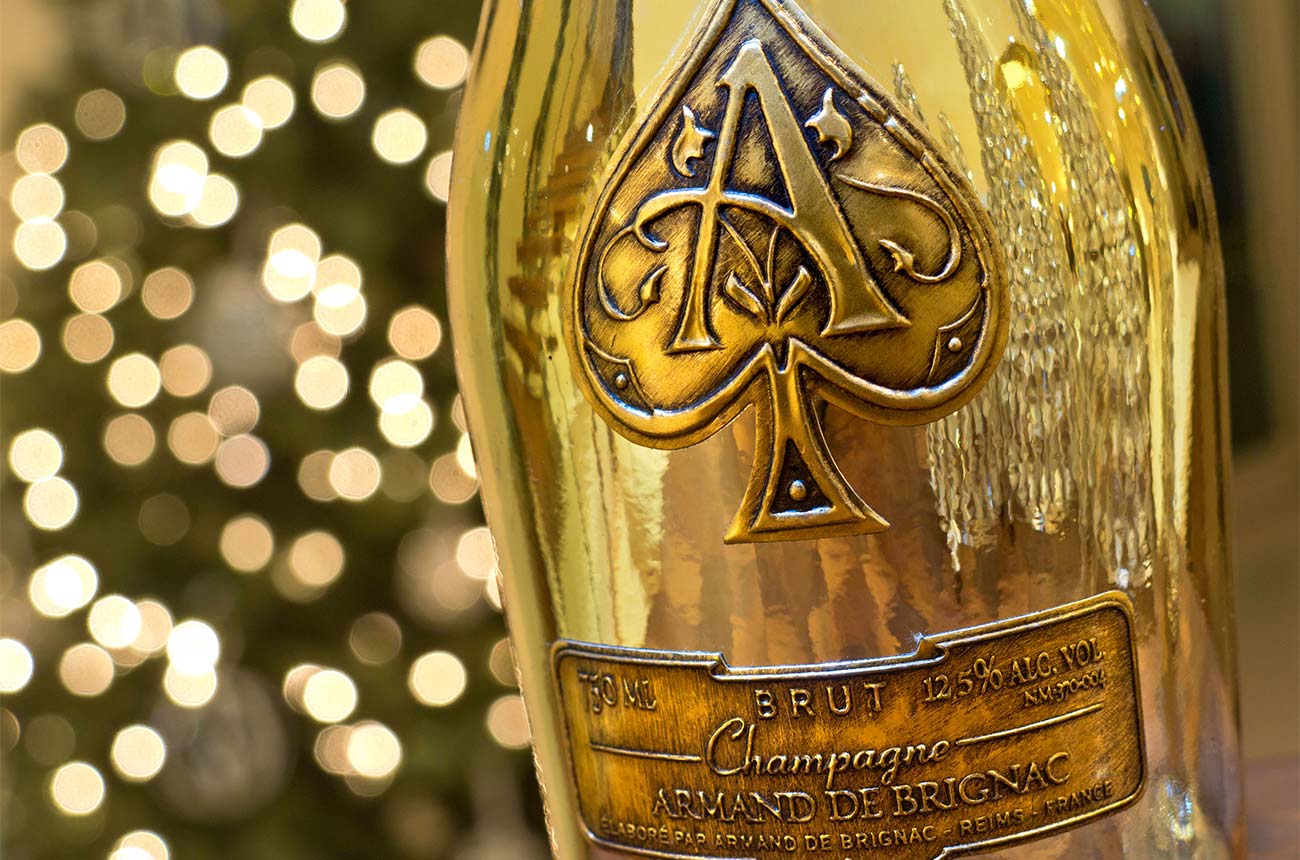 A bottle of Armand de Brignac Champagne