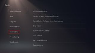 How to remote play on PS5 — Remote Play option on black background