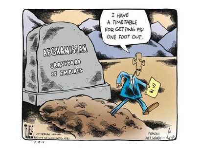 Obama cartoon Afghanistan troops