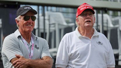 Greg Norman and Donald Trump at the LIV Golf Invitational New Jersey