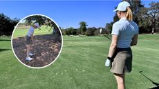 Lauren Katims visualising a shot and hitting a punch shot