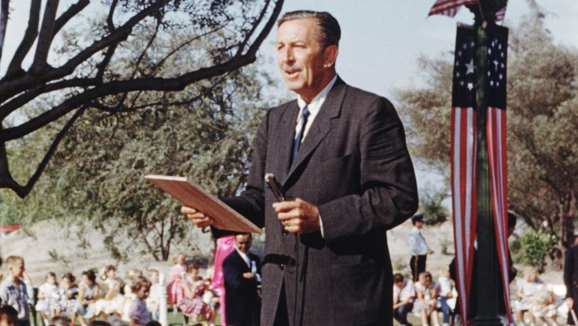 Walt Disney speaking to audiences during the early years of Disneyland Park. Disneyland Handcrafted brings these historic scenes to life through rare footage and original audio. Audiences can stream the film on Disney+ and Disney YouTube on January 22.
