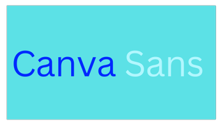 Dark blue and pastel blue text on a light turquoise blue background displaying the sans serif font Canva Sans.