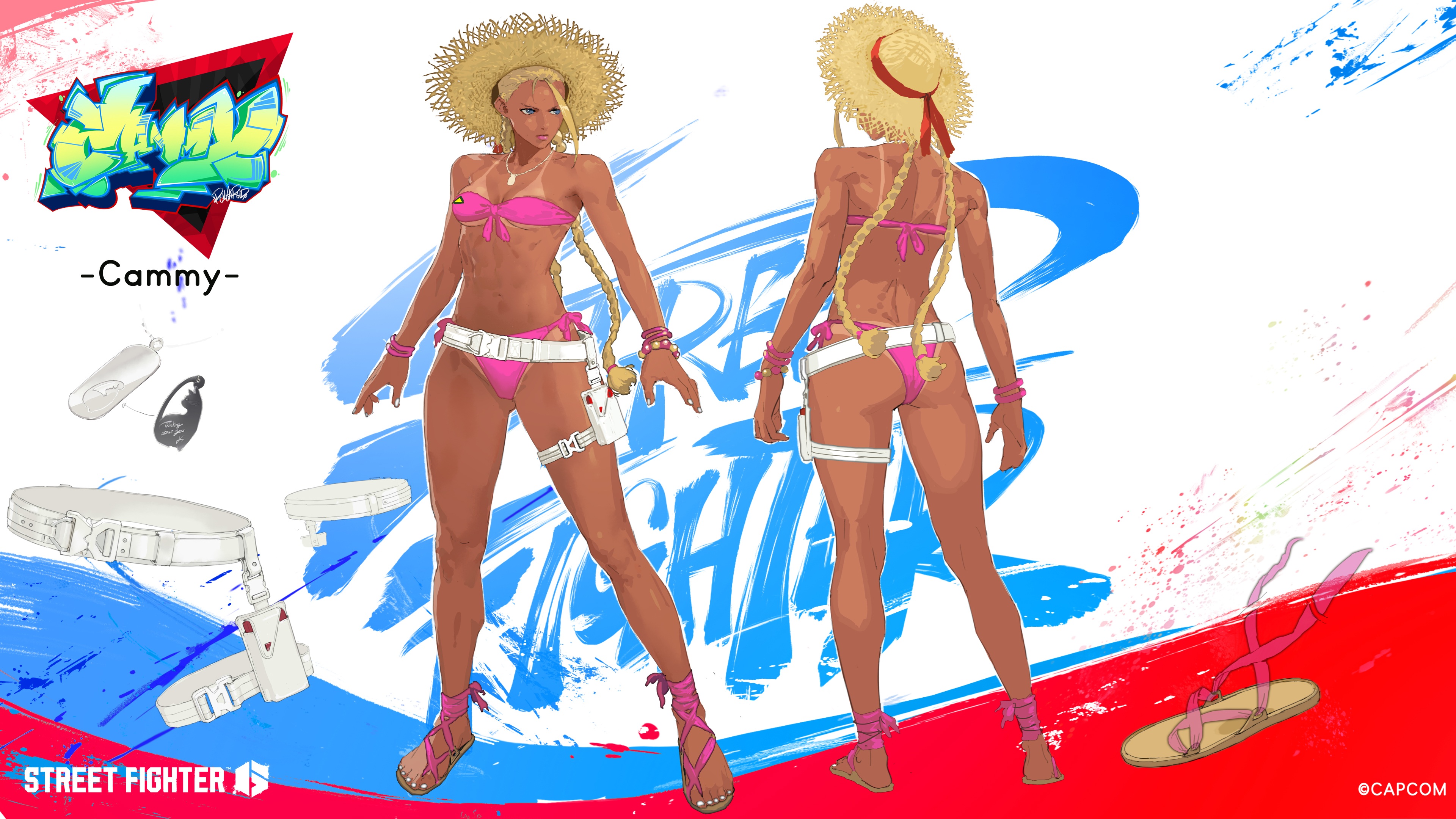 Concept art of Cammy in Street Fighter 6 wearing a bikini