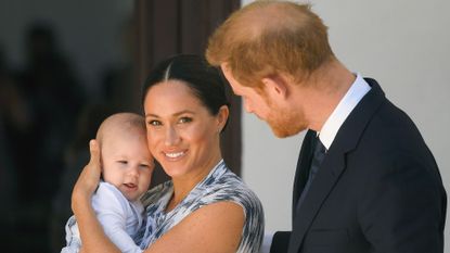 Meghan Markle with Prince Harry and Archie 