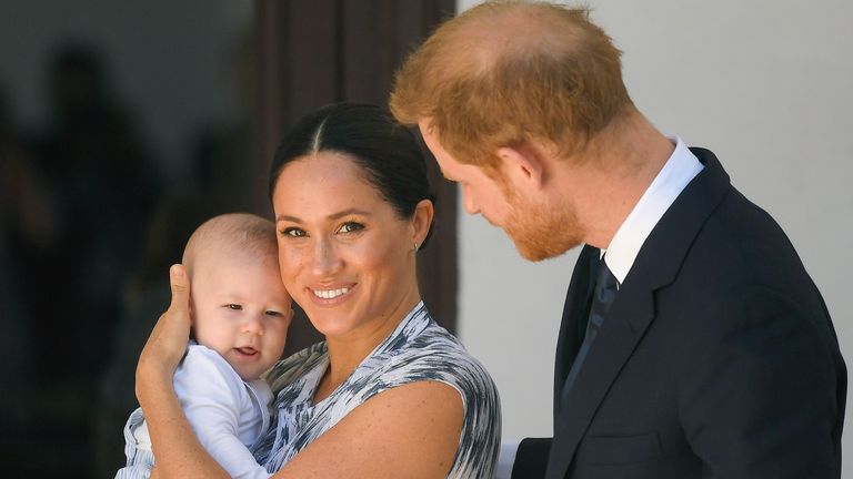 Meghan Markle with Prince Harry and Archie