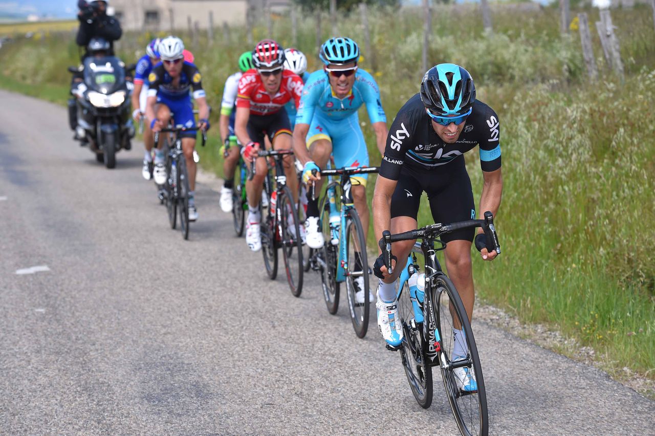 Mikel Landa (Team Sky) leads the breakaway