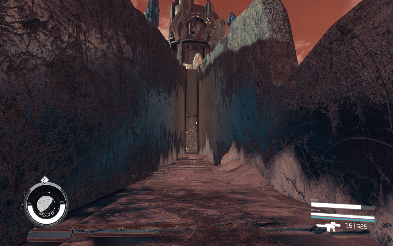 Starfield &mdash; A doorway leading to a temple