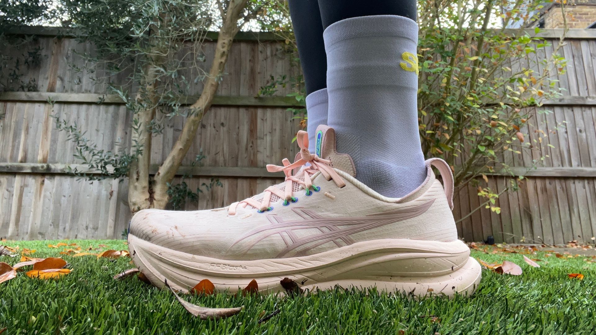 Grace Walsh wearing Asics Gel Nimbus 28 running shoes