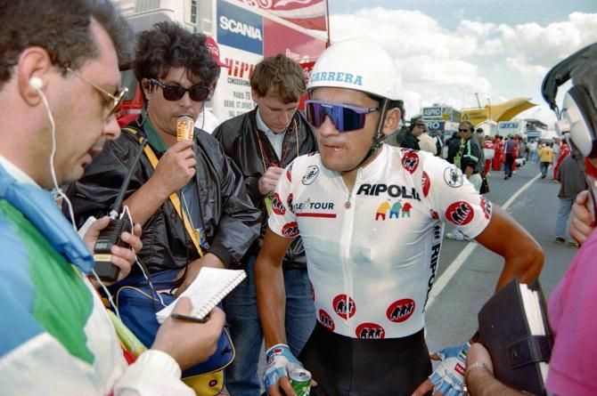 Mountains leader Claudio Chiapucchi at the 1990 Tour TTT