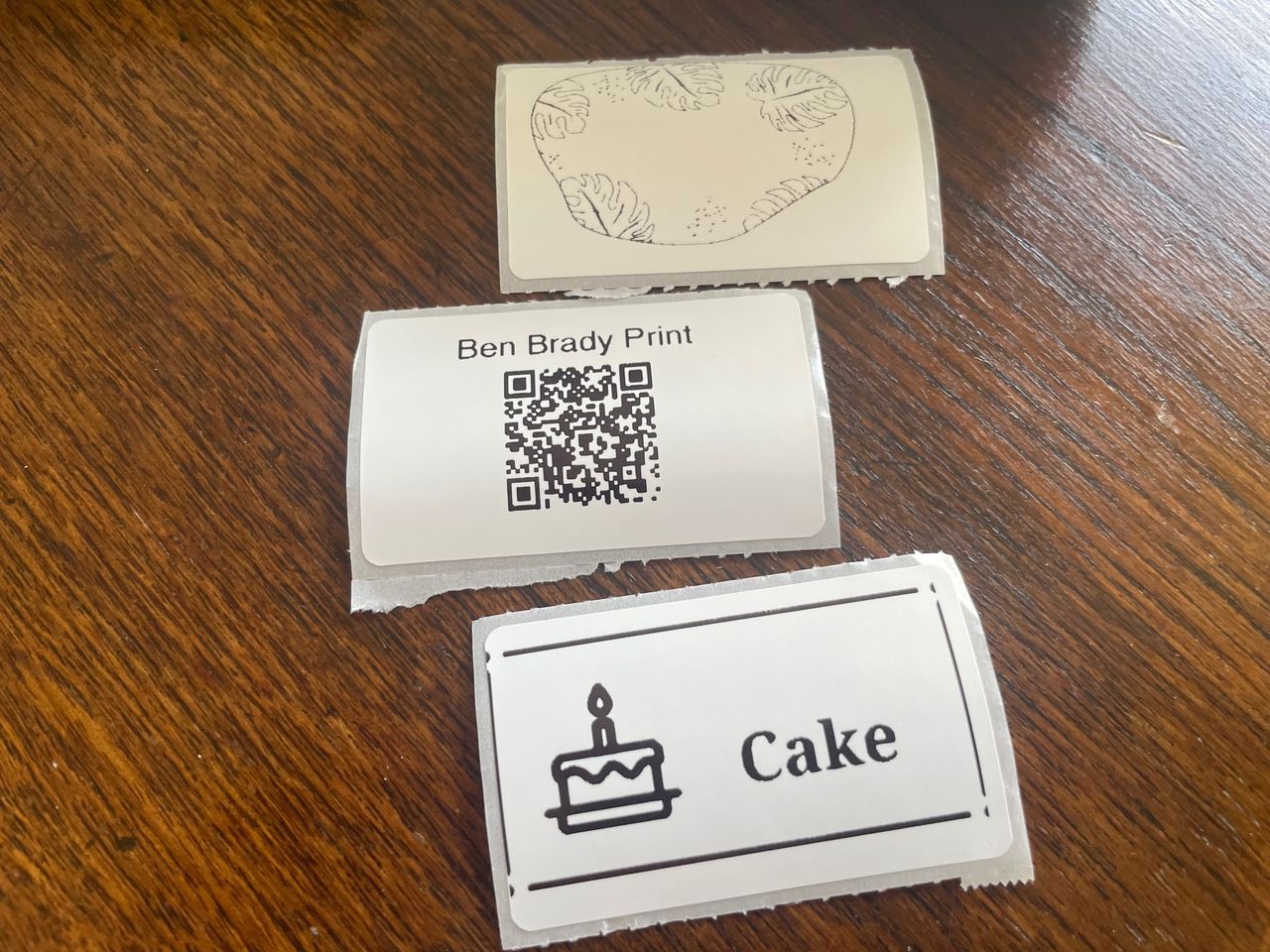 three labels created on MUNBYN label maker