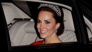 Kate Middleton wearing the Cambridge Lover's Knot tiara
