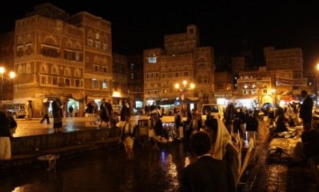 Downtown San&amp;#039;a&amp;#039;, the capital of Yemen.