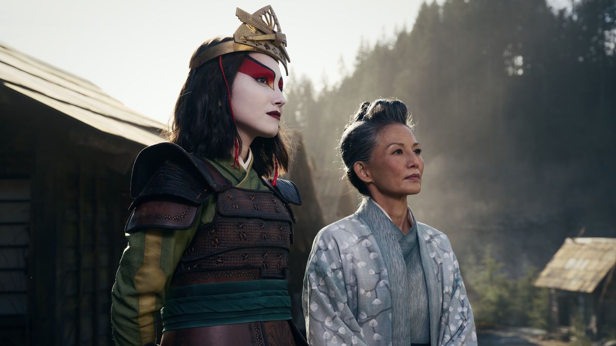 Suki (Maria Zhang) and Mayor Yukari (Tamlyn Tomita) in Avatar: The Last Airbender