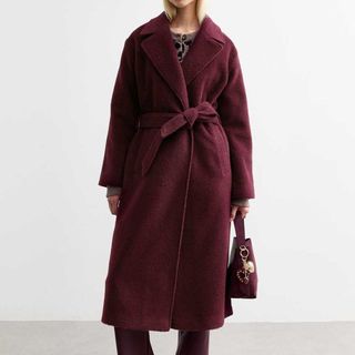 burgundy coat