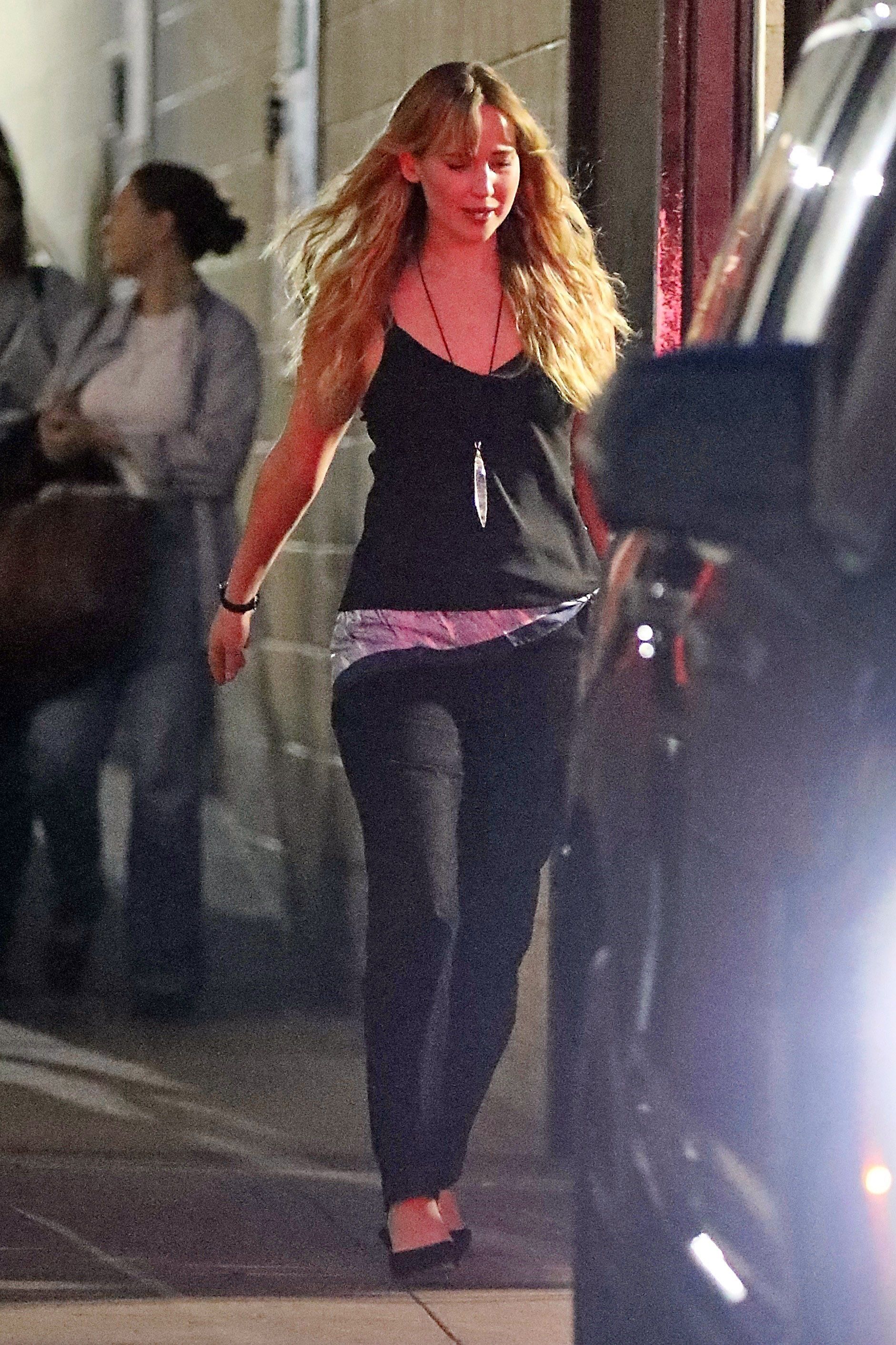 Jennifer Lawrence stops by The Grove in Hollywood to attend a Q&A for Die My Love.
