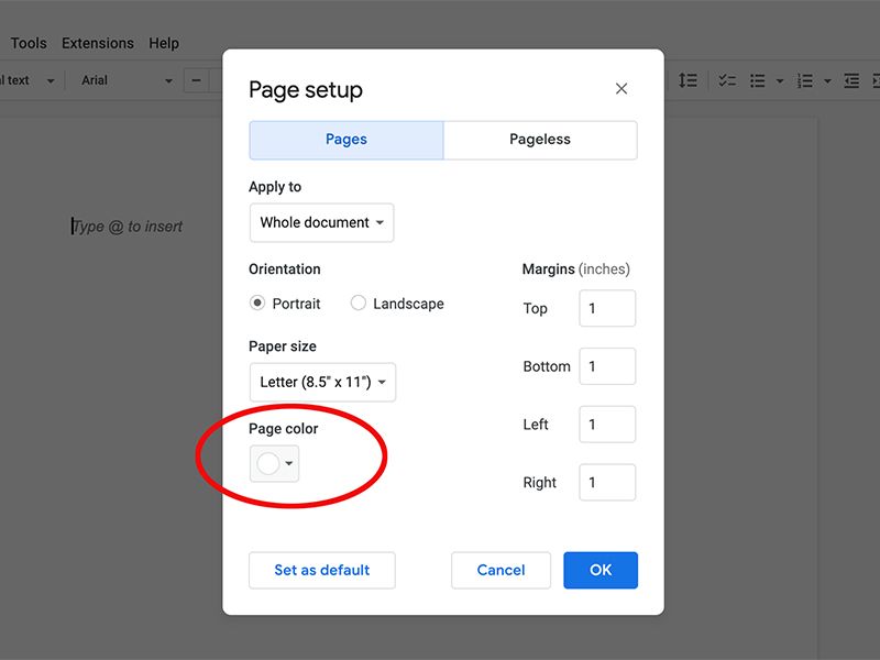 Change Background Colors In Google Docs