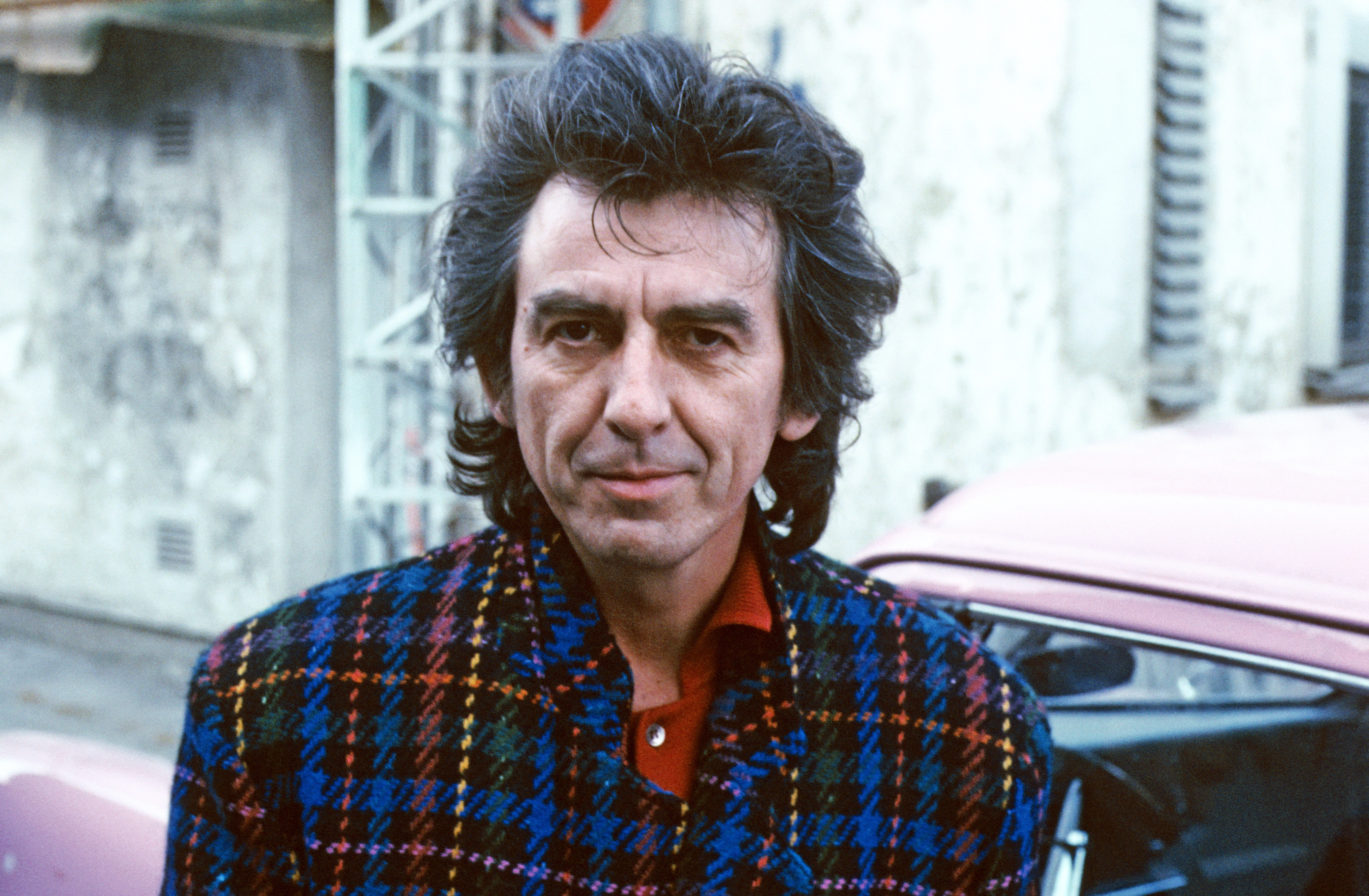 Beatles legend George Harrison before TV Show Formula One, Munich, Germany, february 1988 